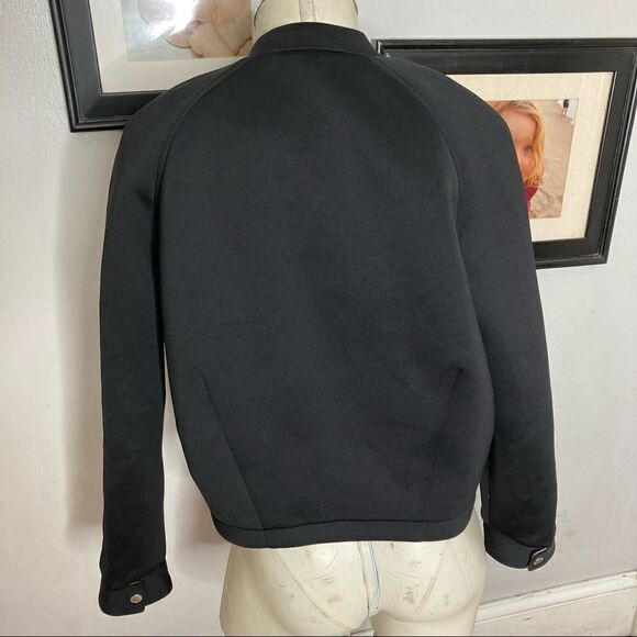 A|X Armani Exchange asymmetrical zip‎ scuba stretch knit bomber jacket - Picture 3 of 6